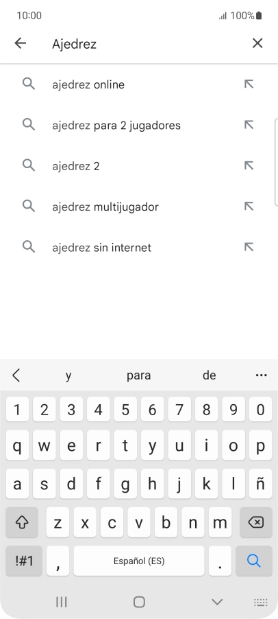 Introduce el nombre del tema o de la app y pulsa el icono de búsqueda. Introduce el nombre del tema o de la app y pulsa el icono de búsqueda.