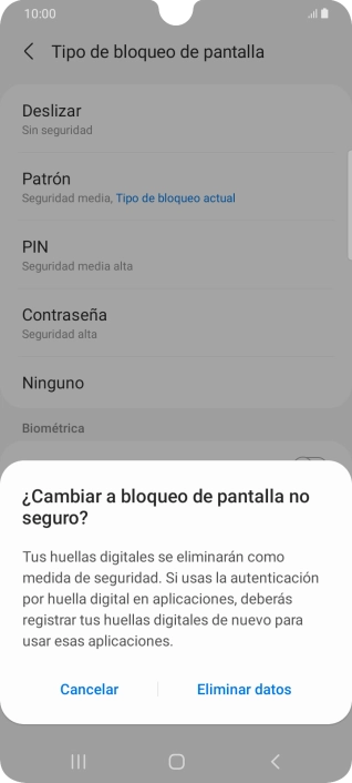 Pulsa Eliminar datos. Pulsa Eliminar datos.