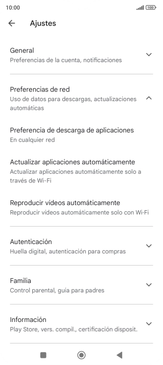 Pulsa Actualizar aplicaciones automáticamente.