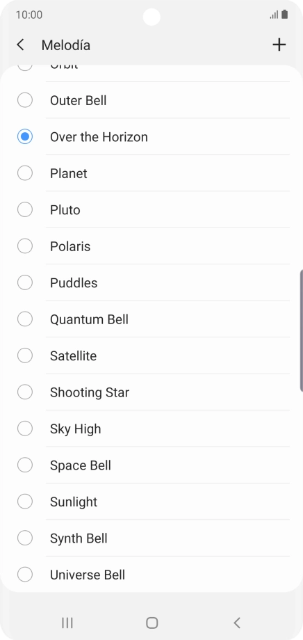 Pulsa el icono de añadir timbre de llamada. Pulsa el icono de añadir timbre de llamada.