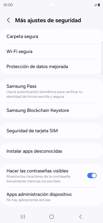 Pulsa Seguridad de tarjeta SIM. Pulsa Seguridad de tarjeta SIM.