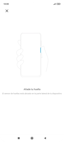 Sigue las indicaciones de la pantalla para crear una huella digital como código de seguridad. Sigue las indicaciones de la pantalla para crear una huella digital como código de seguridad.