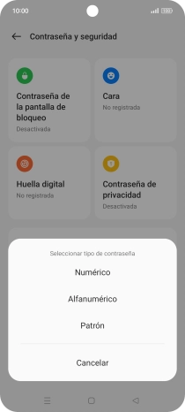 Pulsa el código de seguridad deseado y sigue las indicaciones de la pantalla para crear un código de seguridad del teléfono adicional. Pulsa el código de seguridad deseado y sigue las indicaciones de la pantalla para crear un código de seguridad del teléfono adicional.