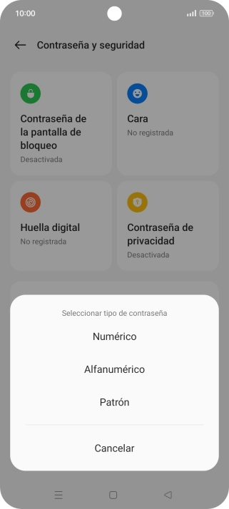 Pulsa el código de seguridad deseado y sigue las indicaciones de la pantalla para crear un código de seguridad del teléfono adicional. Pulsa el código de seguridad deseado y sigue las indicaciones de la pantalla para crear un código de seguridad del teléfono adicional.