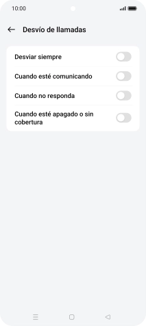 Pulsa el indicador  junto al tipo de desvío deseado.