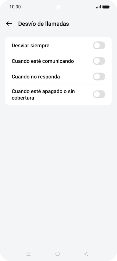 Pulsa el indicador  junto al tipo de desvío deseado.