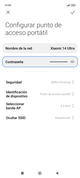 Pulsa Nombre de la red e introduce el nombre deseado de la conexión wifi Pulsa Nombre de la red e introduce el nombre deseado de la conexión wifi