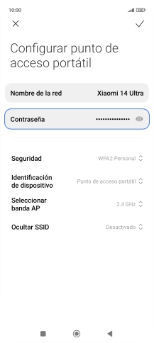 Pulsa Nombre de la red e introduce el nombre deseado de la conexión wifi Pulsa Nombre de la red e introduce el nombre deseado de la conexión wifi