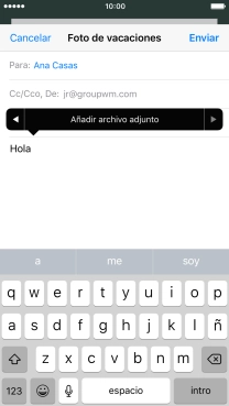 Pulsa Añadir archivo adjunto y sigue las indicaciones de la pantalla para adjuntar un documento. Pulsa Añadir archivo adjunto y sigue las indicaciones de la pantalla para adjuntar un documento.