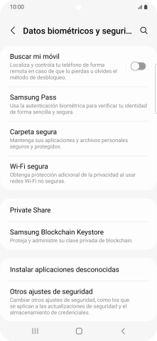 Pulsa Otros ajustes de seguridad. Pulsa Otros ajustes de seguridad.