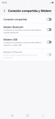 Pulsa Conexión compartida.