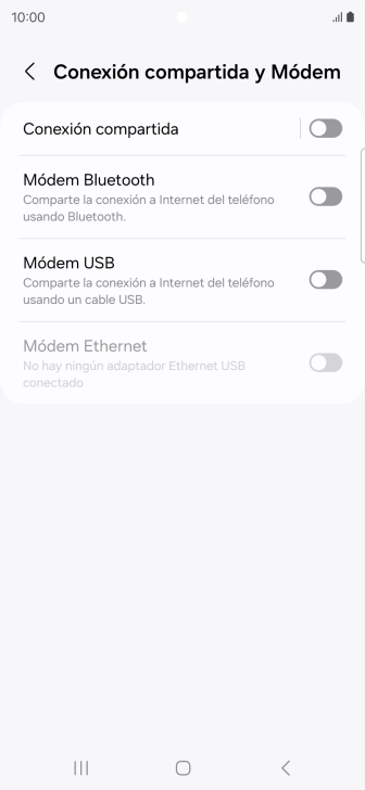 Pulsa Conexión compartida.