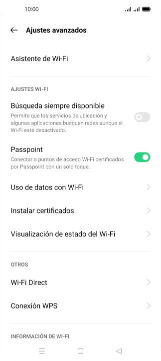 Pulsa Asistente de Wi-Fi. Pulsa Asistente de Wi-Fi.