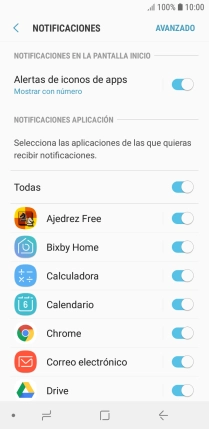 Pulsa el indicador junto a la app deseada para activar o desactivar la función. Pulsa el indicador junto a la app deseada para activar o desactivar la función.