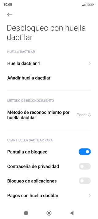 Pulsa el indicador junto a los ajustes deseados para activarlos o desactivarlos. Pulsa el indicador junto a los ajustes deseados para activarlos o desactivarlos.