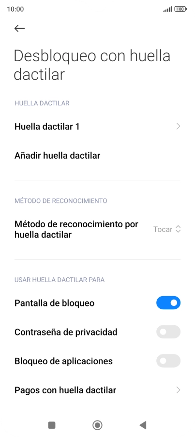 Pulsa el indicador junto a los ajustes deseados para activarlos o desactivarlos. Pulsa el indicador junto a los ajustes deseados para activarlos o desactivarlos.