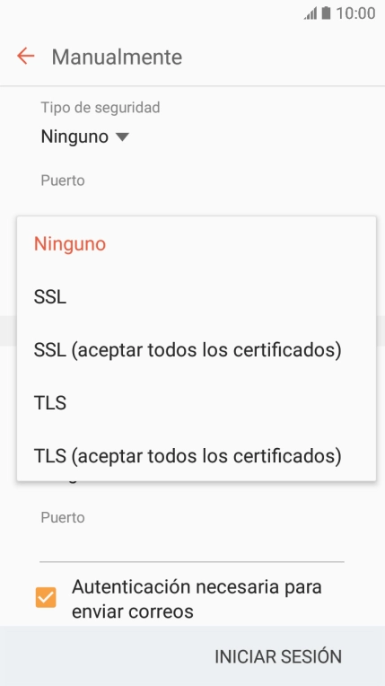 Pulsa Ninguno para desactivar la función.