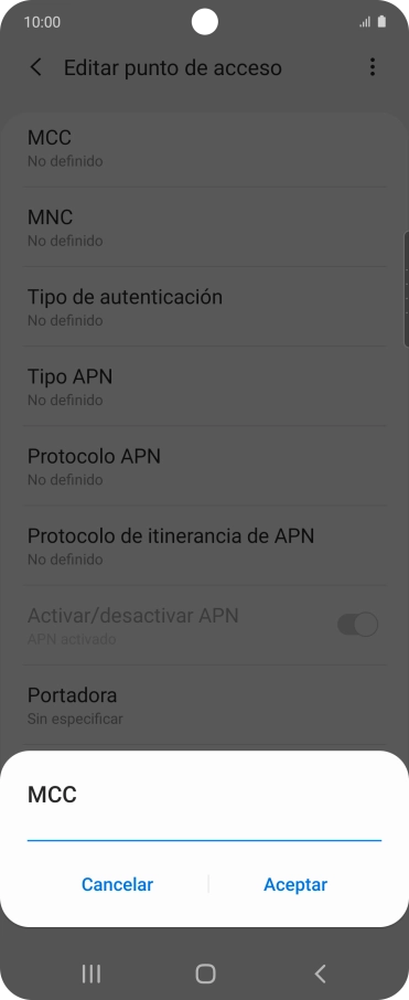 Introduce 214 y pulsa Aceptar.