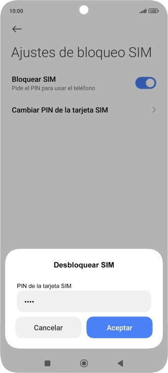 Introduce tu código PIN y pulsa Aceptar. Introduce tu código PIN y pulsa Aceptar.