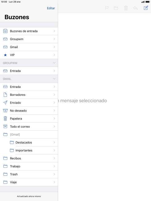 Pulsa la cuenta de correo electrónico deseada.