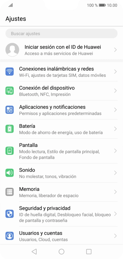 Pulsa Conexiones inalámbricas y redes.