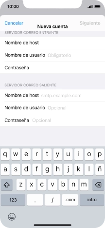 Pulsa Nombre de usuario e introduce el nombre de usuario de tu cuenta de correo electrónico.