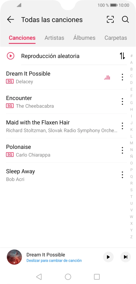 Pulsa una categoría y desplázate al archivo de música deseado. Pulsa una categoría y desplázate al archivo de música deseado.