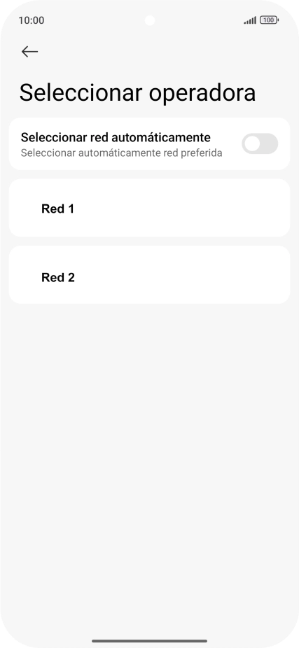 Pulsa la red deseada. Pulsa la red deseada.
