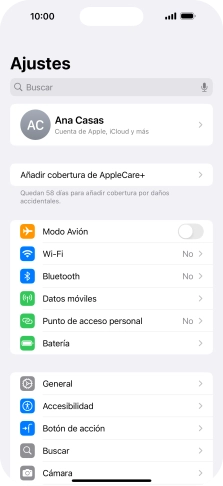 Pulsa tu ID de Apple. Pulsa tu ID de Apple.