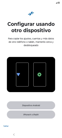 Puedes transferir el contenido de otro teléfono cuando activas tu teléfono por primera vez y cuando lo has restablecido. Cuando aparezca en la pantalla del teléfono esta imagen, ya está listo para la transmisión del contenido del otro teléfono. Puedes transferir el contenido de otro teléfono cuando activas tu teléfono por primera vez y cuando lo has restablecido. Cuando aparezca en la pantalla del teléfono esta imagen, ya está listo para la transmisión del contenido del otro teléfono.