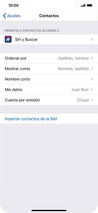 Pulsa Importar contactos de la SIM. Pulsa Importar contactos de la SIM.