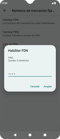 Introduce el código PIN2 y pulsa Aceptar. Introduce el código PIN2 y pulsa Aceptar.
