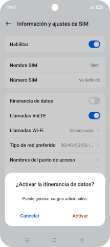 Si activas la función, pulsa Activar. Si activas la función, pulsa Activar.