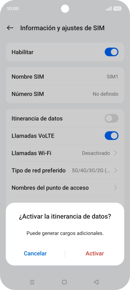 Si activas la función, pulsa Activar. Si activas la función, pulsa Activar.