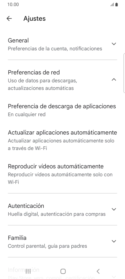 Pulsa Actualizar aplicaciones automáticamente.