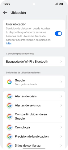 Pulsa Precisión de la ubicación. Pulsa Precisión de la ubicación.