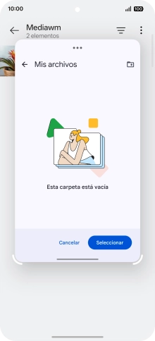 Si deseas crear una nueva carpeta, pulsa el icono de nueva carpeta y sigue las indicaciones de la pantalla para crearla. Si deseas crear una nueva carpeta, pulsa el icono de nueva carpeta y sigue las indicaciones de la pantalla para crearla.