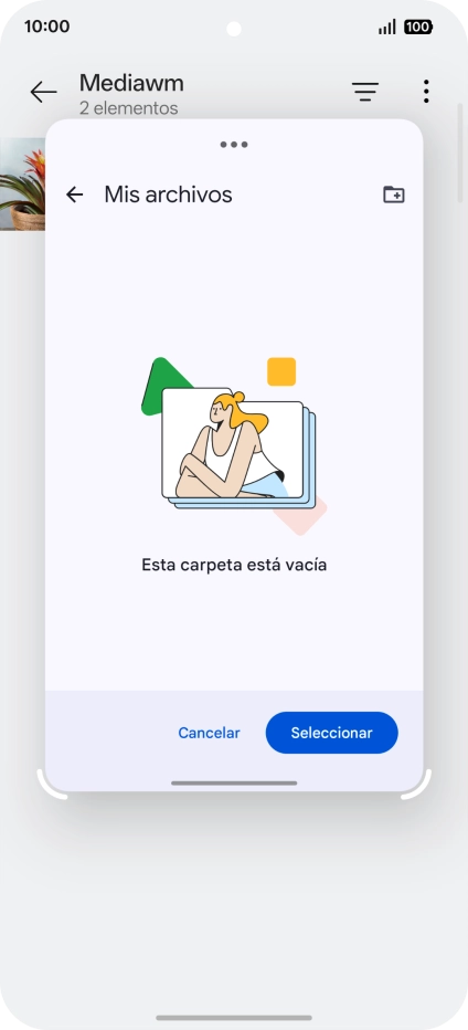 Si deseas crear una nueva carpeta, pulsa el icono de nueva carpeta y sigue las indicaciones de la pantalla para crearla. Si deseas crear una nueva carpeta, pulsa el icono de nueva carpeta y sigue las indicaciones de la pantalla para crearla.