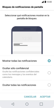 Pulsa el ajuste deseado. Pulsa el ajuste deseado.