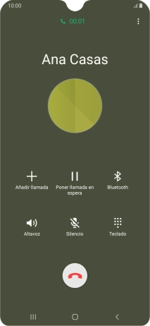 Pulsa el icono de finalizar llamada. Pulsa el icono de finalizar llamada.