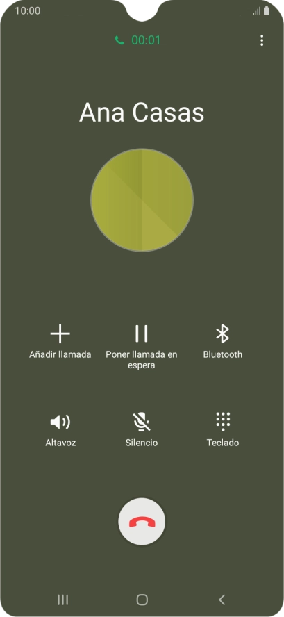 Pulsa el icono de finalizar llamada. Pulsa el icono de finalizar llamada.