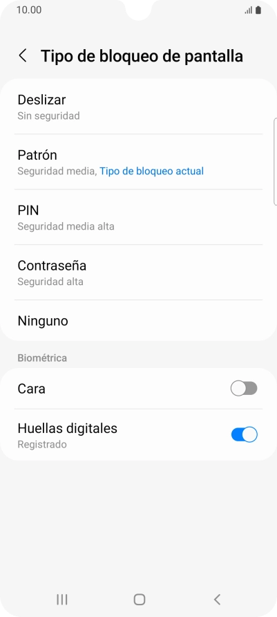 Pulsa Ninguno.