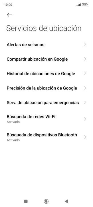 Pulsa Precisión de la ubicación de Google. Pulsa Precisión de la ubicación de Google.