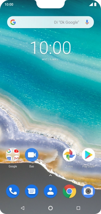 Desliza el dedo hacia arriba por la pantalla.