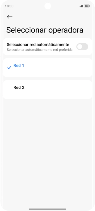 Pulsa la red deseada. Pulsa la red deseada.