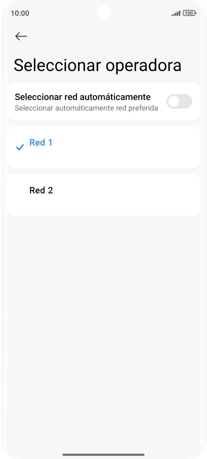 Pulsa la red deseada. Pulsa la red deseada.