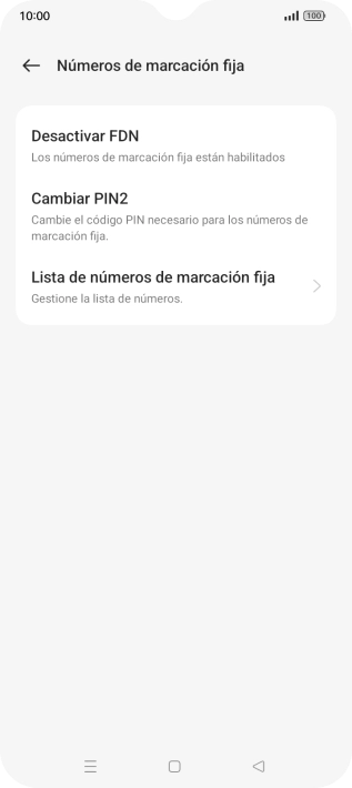 Pulsa Desactivar FDN. Pulsa Desactivar FDN.