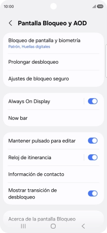 Pulsa Bloqueo de pantalla y biometría e introduce el código de seguridad extra que has creado anteriormente. Pulsa Bloqueo de pantalla y biometría e introduce el código de seguridad extra que has creado anteriormente.
