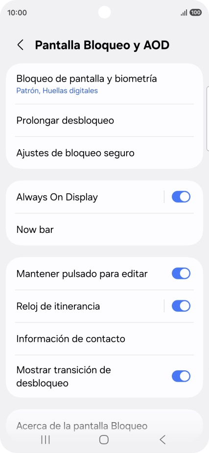 Pulsa Bloqueo de pantalla y biometría e introduce el código de seguridad extra que has creado anteriormente. Pulsa Bloqueo de pantalla y biometría e introduce el código de seguridad extra que has creado anteriormente.