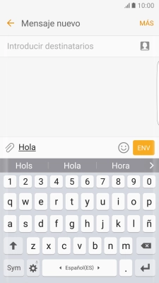 Las palabras sugeridas van apareciendo en la pantalla mientras escribes. Pulsa la flecha para ver más propuestas de palabras.